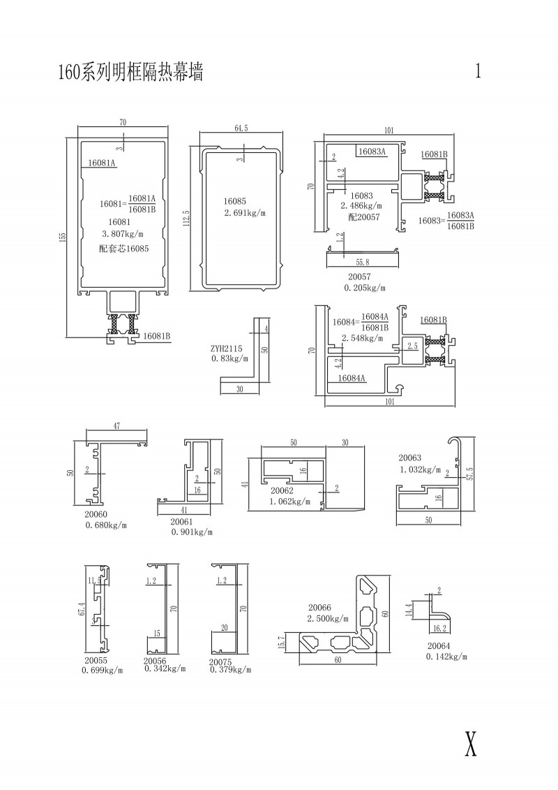 160 series visible frame insulation curtain wall