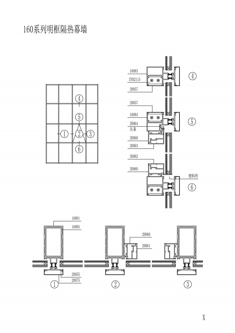 160 series visible frame insulation curtain wall